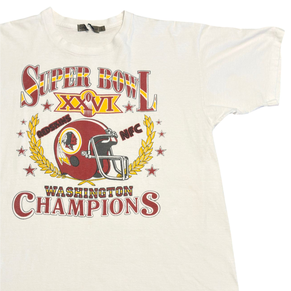 Super Bowl XXVI Washington NFC Champions Tubular Tee Mens L Single Stitch Vtg